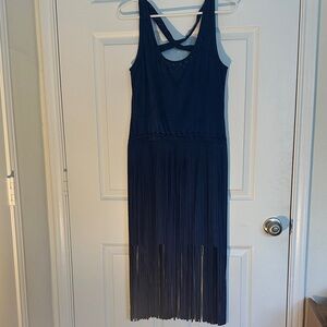 Idyllwind Navy Fringe Midi dress nwot (7)